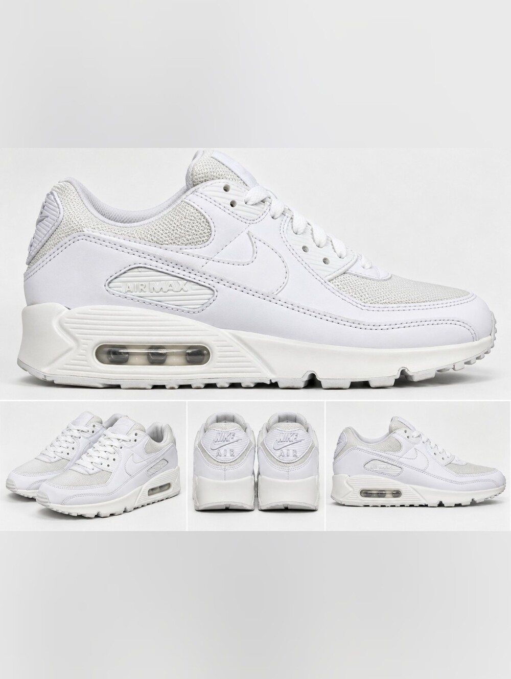 Nike Men's All-White Air Max Low-Top Sneakers Size 9
